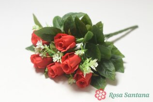 Ветка в букете бутон розы 7 голов (1010237) микс