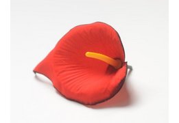  Слои калла бархатная для ветки, венка красный с черным кантом 