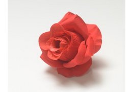  Голова бутона розы бархатная (d-80mm) для ветки, венка красный 