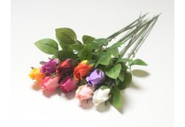  Ветка одиночная бутон розы (1010237) микс 