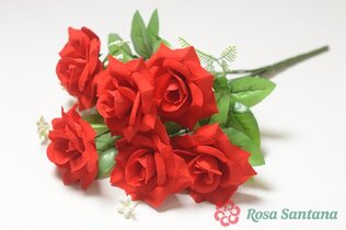 Букет бархатных роз 7 голов (50) красный